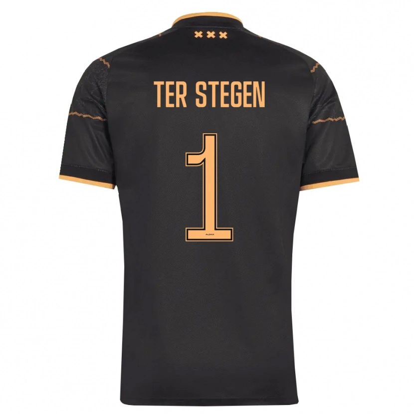 Danxen Mann Marc-André Ter Stegen #1 Svart Oransje Bortetrøye Drakt Trøye 2026/27 Skjorter T-Skjorte