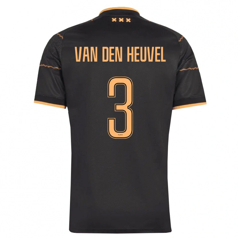 Danxen Mann Nino Van Den Heuvel #3 Svart Oransje Bortetrøye Drakt Trøye 2026/27 Skjorter T-Skjorte