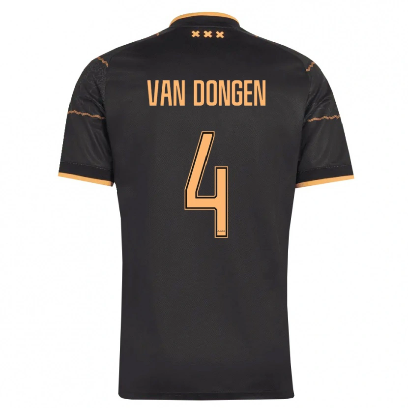 Danxen Mann Bram Van Dongen #4 Svart Oransje Bortetrøye Drakt Trøye 2026/27 Skjorter T-Skjorte