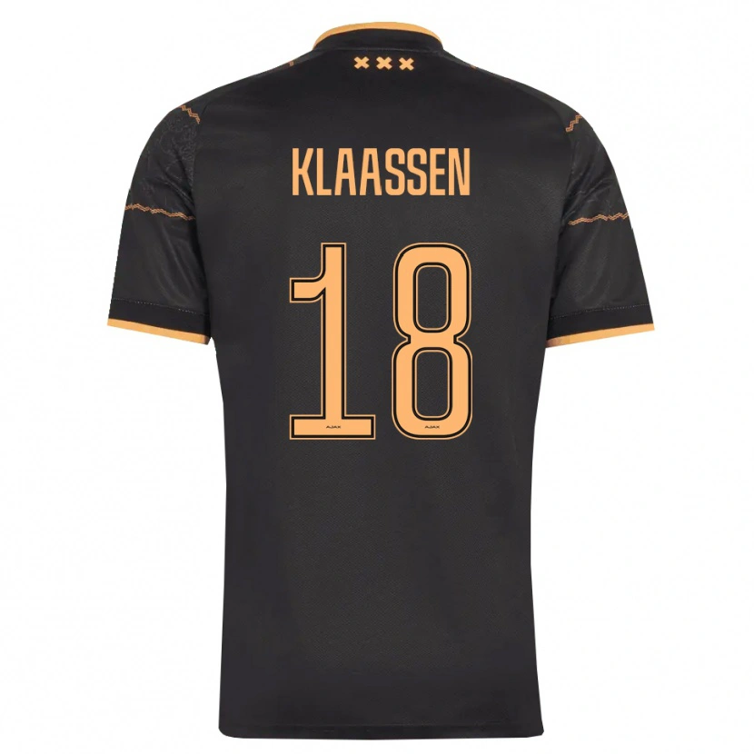 Danxen Mann Davy Klaassen #18 Svart Oransje Bortetrøye Drakt Trøye 2026/27 Skjorter T-Skjorte