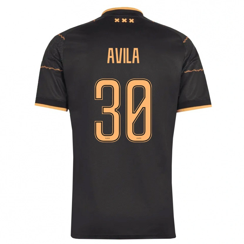 Danxen Mann Gastón Ávila #30 Svart Oransje Bortetrøye Drakt Trøye 2026/27 Skjorter T-Skjorte