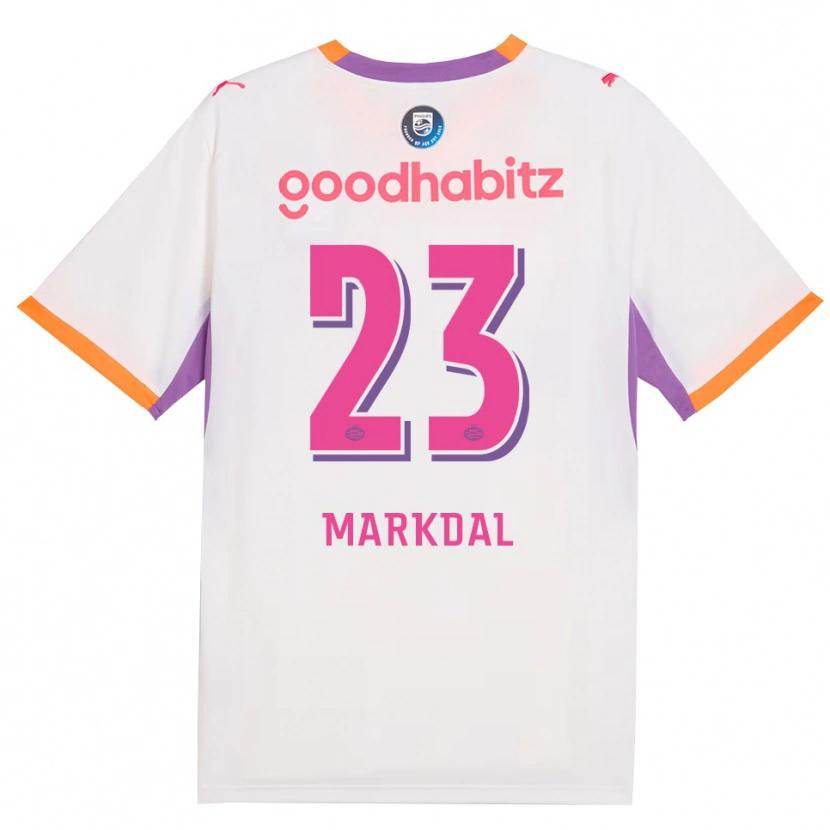 Danxen Mann Mikkel Markdal #23 Hvit Lilla Oransje Bortetrøye Drakt Trøye 2026/27 Skjorter T-Skjorte
