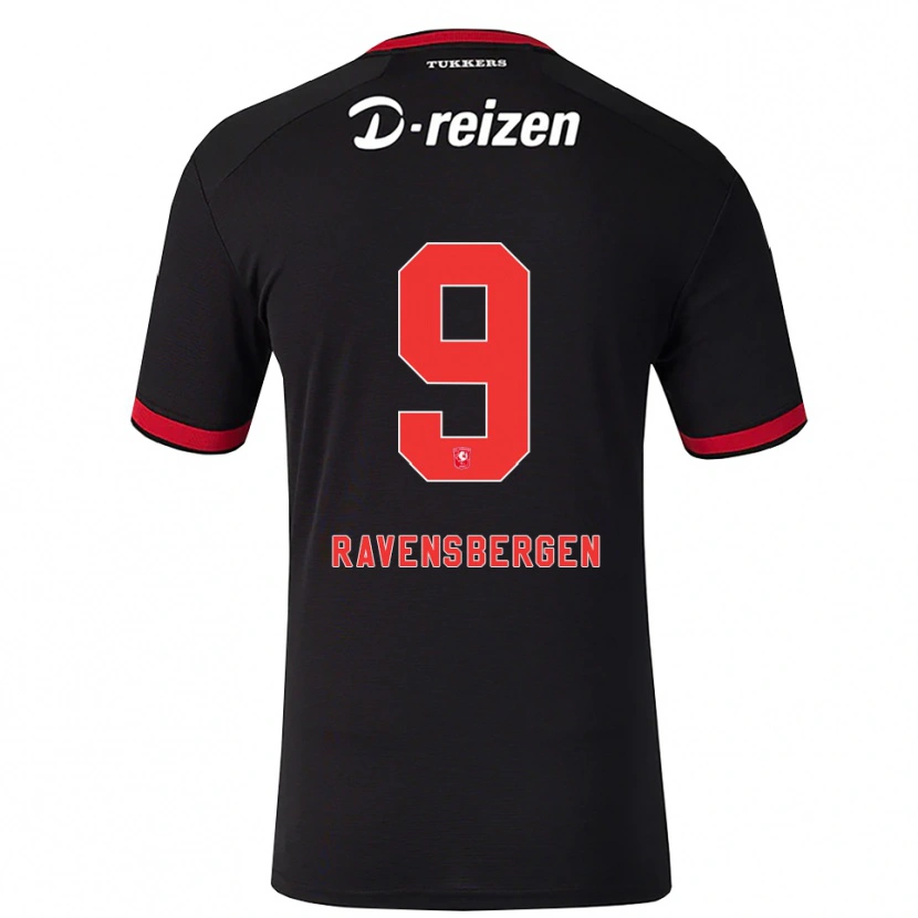 Danxen Mann Jaimy Ravensbergen #9 Rød Hvit Svart Bortetrøye Drakt Trøye 2026/27 Skjorter T-Skjorte