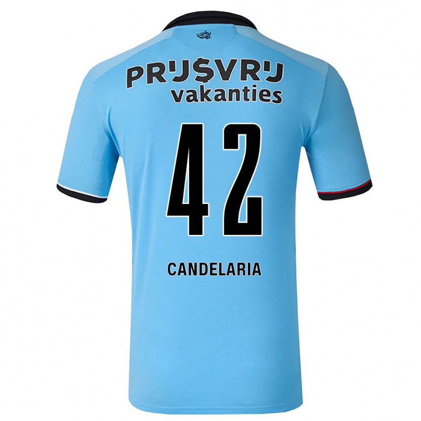 Danxen Mann Jayden Candelaria #42 Himmelblå Svart Rød Bortetrøye Drakt Trøye 2026/27 Skjorter T-Skjorte