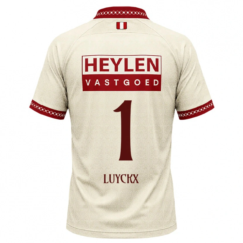 Danxen Mann Vic Luyckx #1 Beige Rød Bortetrøye Drakt Trøye 2026/27 Skjorter T-Skjorte
