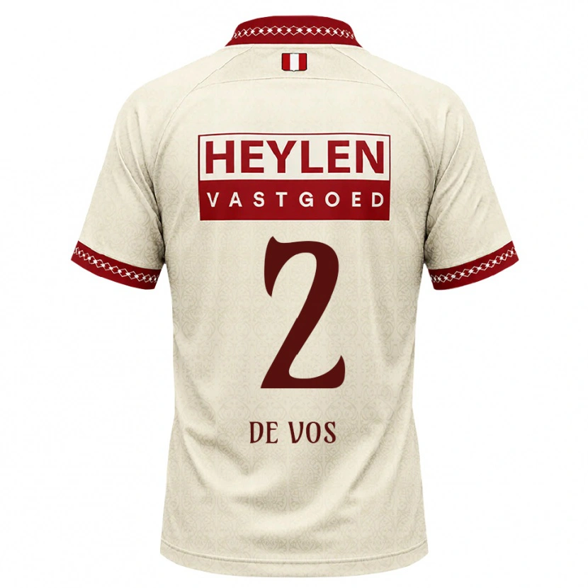 Danxen Mann Lucas De Vos #2 Beige Rød Bortetrøye Drakt Trøye 2026/27 Skjorter T-Skjorte