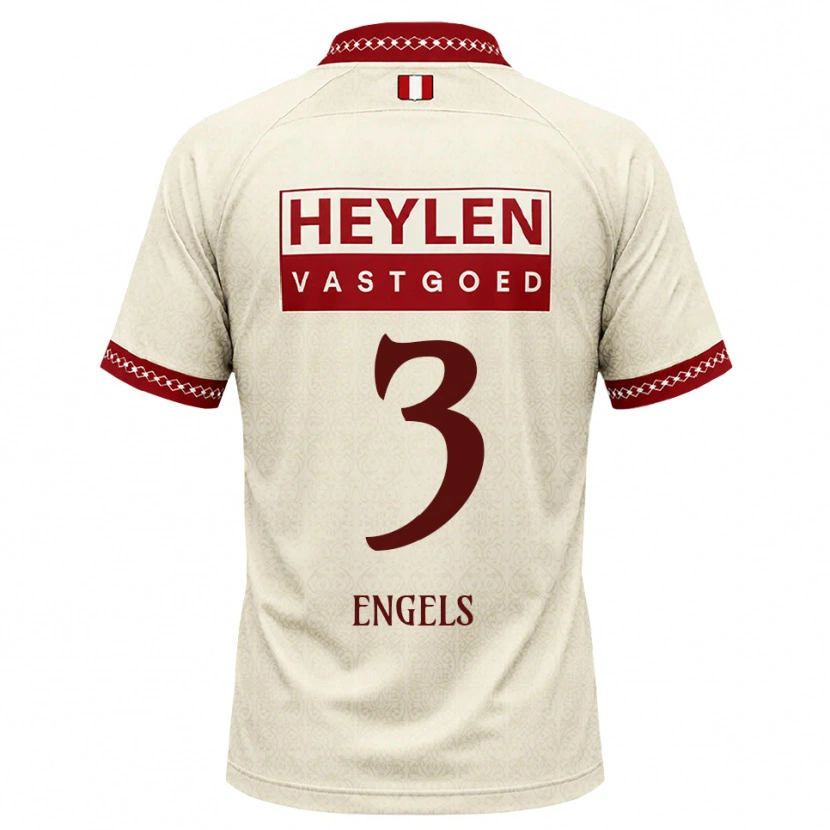 Danxen Mann Björn Engels #3 Beige Rød Bortetrøye Drakt Trøye 2026/27 Skjorter T-Skjorte