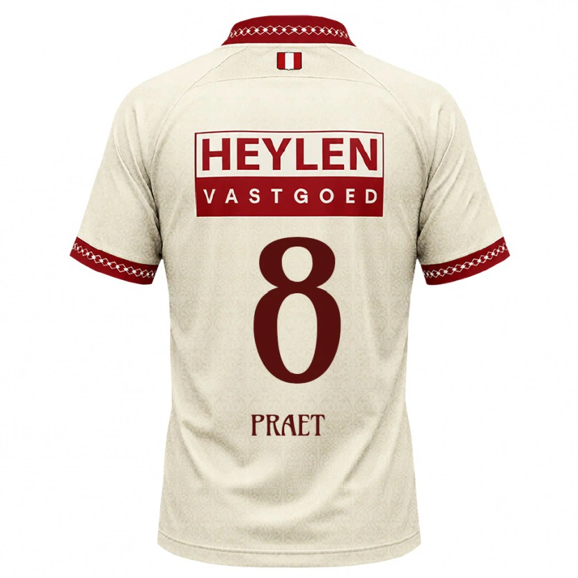 Danxen Mann Dennis Praet #8 Beige Rød Bortetrøye Drakt Trøye 2026/27 Skjorter T-Skjorte