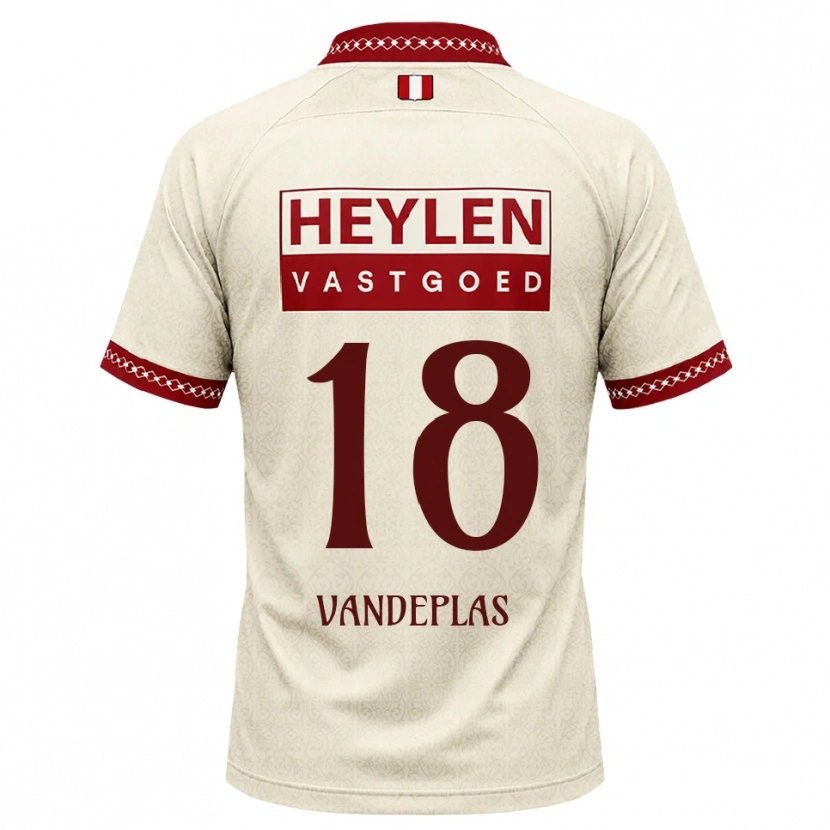 Danxen Mann Gerard Vandeplas #18 Beige Rød Bortetrøye Drakt Trøye 2026/27 Skjorter T-Skjorte