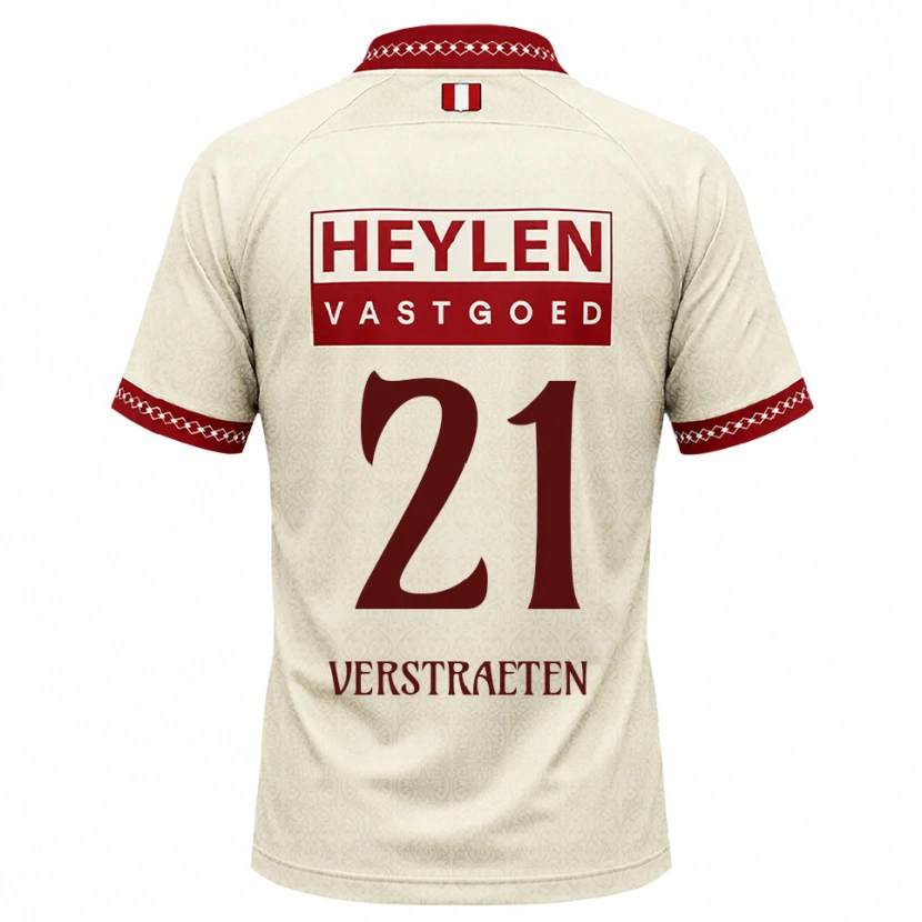 Danxen Mann Andreas Verstraeten #21 Beige Rød Bortetrøye Drakt Trøye 2026/27 Skjorter T-Skjorte