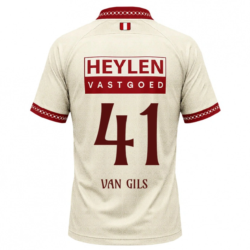 Danxen Mann Mathis Van Gils #41 Beige Rød Bortetrøye Drakt Trøye 2026/27 Skjorter T-Skjorte