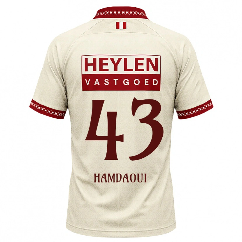 Danxen Mann Youssef Hamdaoui #43 Beige Rød Bortetrøye Drakt Trøye 2026/27 Skjorter T-Skjorte