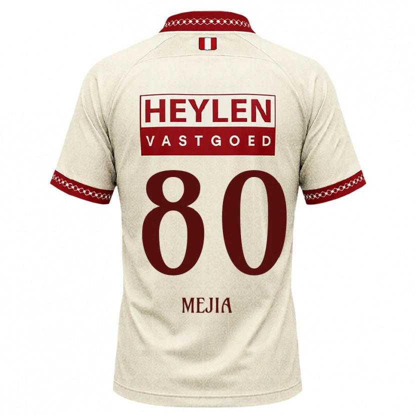Danxen Mann Carlos Mejia #80 Beige Rød Bortetrøye Drakt Trøye 2026/27 Skjorter T-Skjorte