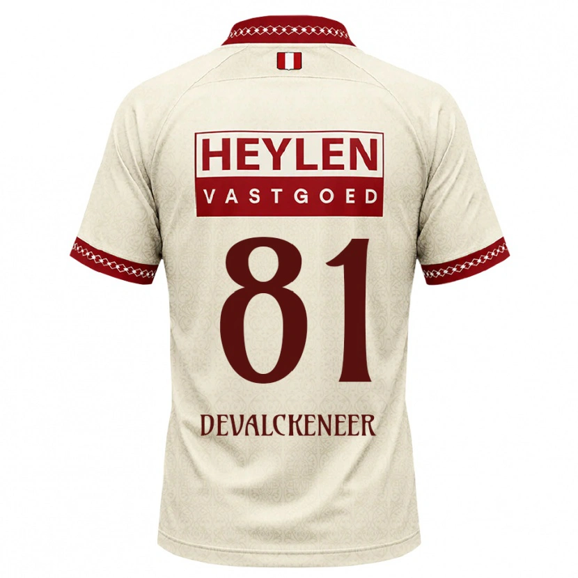Danxen Mann Niels Devalckeneer #81 Beige Rød Bortetrøye Drakt Trøye 2026/27 Skjorter T-Skjorte