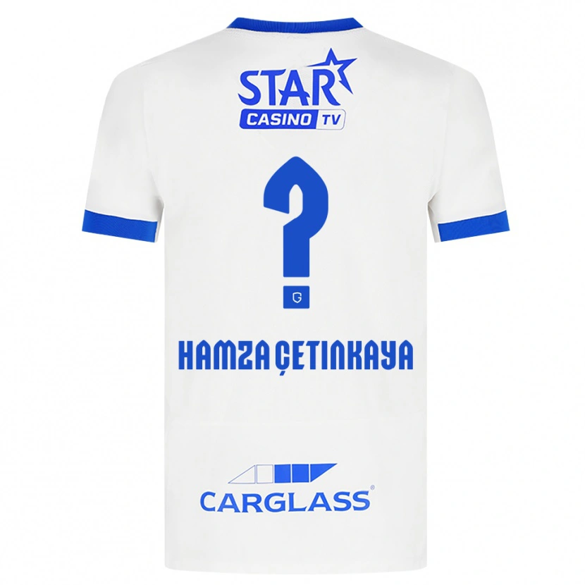 Danxen Mann Ayaz Hamza Çetinkaya #0 Hvit Blå Bortetrøye Drakt Trøye 2026/27 Skjorter T-Skjorte