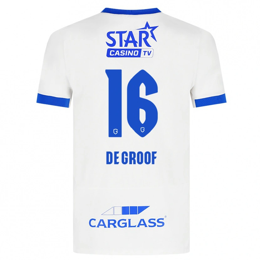 Danxen Mann Jens De Groof #16 Hvit Blå Bortetrøye Drakt Trøye 2026/27 Skjorter T-Skjorte