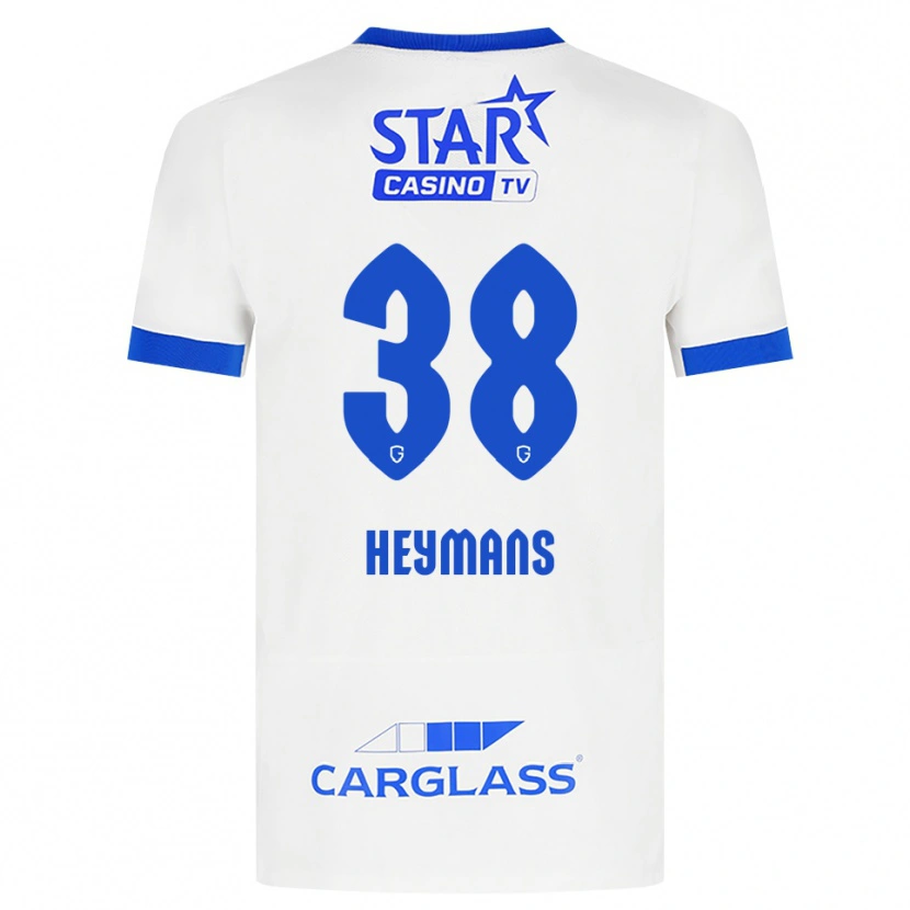 Danxen Mann Daan Heymans #38 Hvit Blå Bortetrøye Drakt Trøye 2026/27 Skjorter T-Skjorte