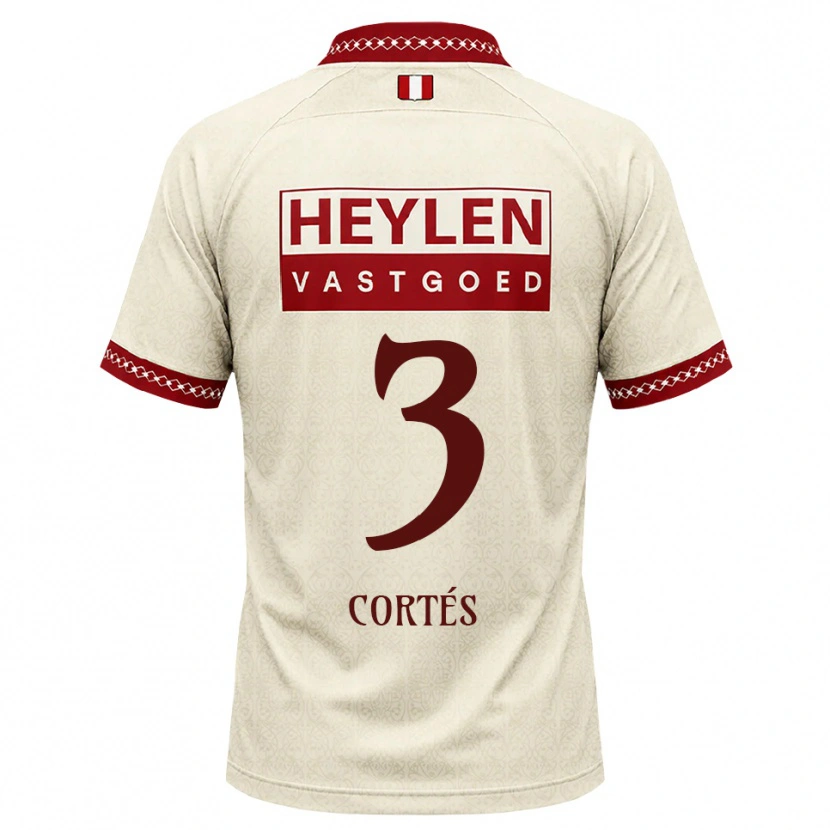 Danxen Mann Álvaro Cortés #3 Beige Rød Bortetrøye Drakt Trøye 2026/27 Skjorter T-Skjorte