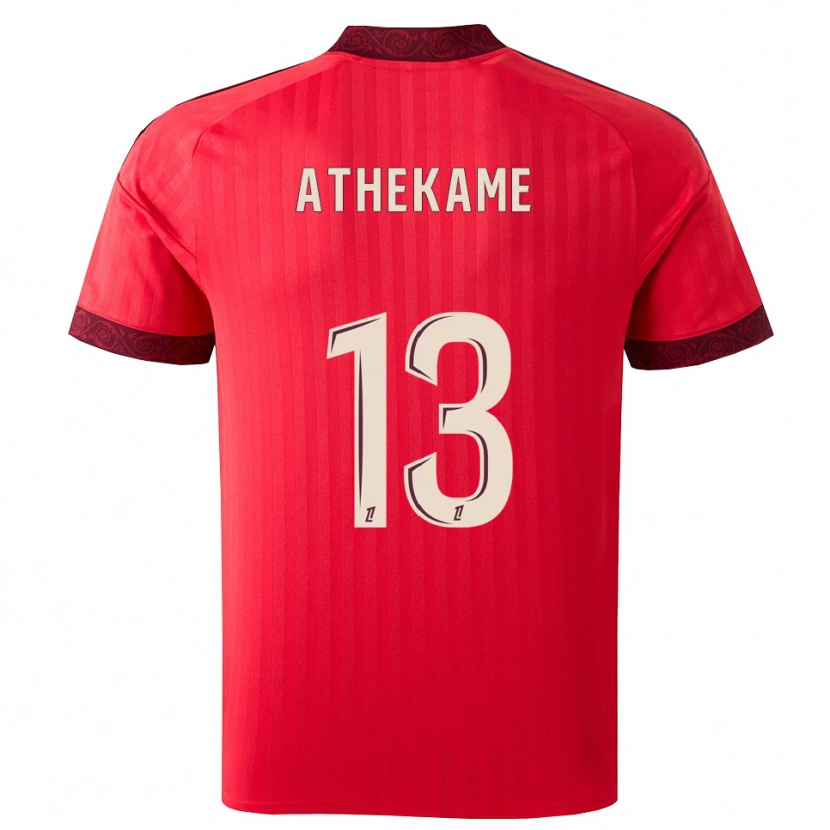 Danxen Mann Zachary Athekame #13 Burgunder Rød Hvit Bortetrøye Drakt Trøye 2026/27 Skjorter T-Skjorte
