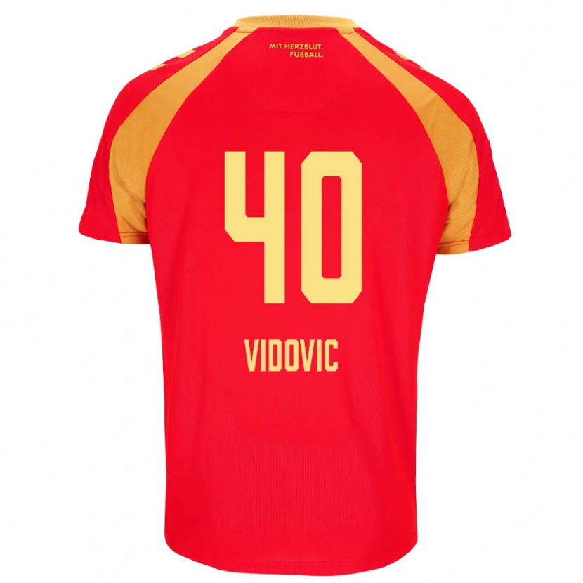 Danxen Mann Gabriel Vidovic #40 Rød Oransje Svart Bortetrøye Drakt Trøye 2026/27 Skjorter T-Skjorte