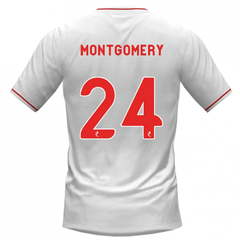 Danxen Dame Adam Montgomery #24 Hvit Rød Bortetrøye Drakt Trøye 2026/27 Skjorter T-Skjorte