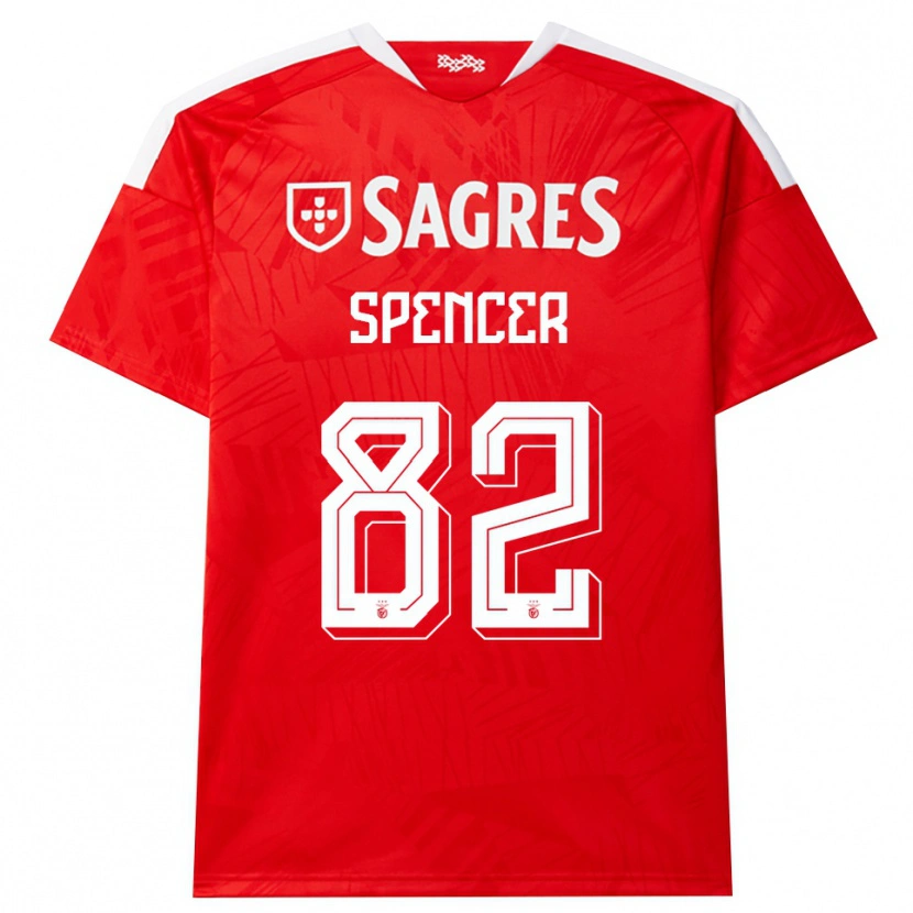 Danxen Dame Diogo Spencer #82 Rød Hvit Gul Hjemmetrøye Drakt Trøye 2026/27 Skjorter T-Skjorte