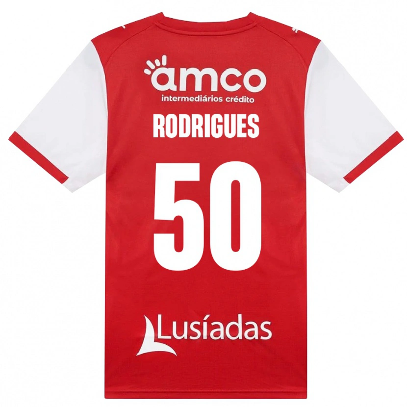 Danxen Dame Diego Rodrigues #50 Hvit Rød Svart Hjemmetrøye Drakt Trøye 2026/27 Skjorter T-Skjorte