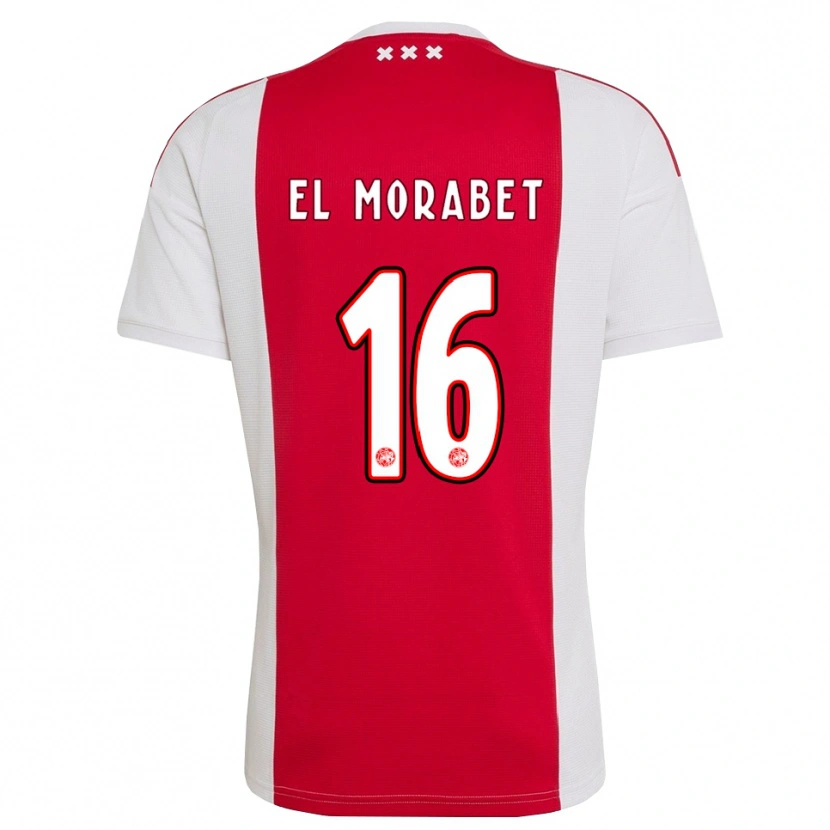 Danxen Dame Younes El Morabet #16 Rød Hvit Gul Hjemmetrøye Drakt Trøye 2026/27 Skjorter T-Skjorte