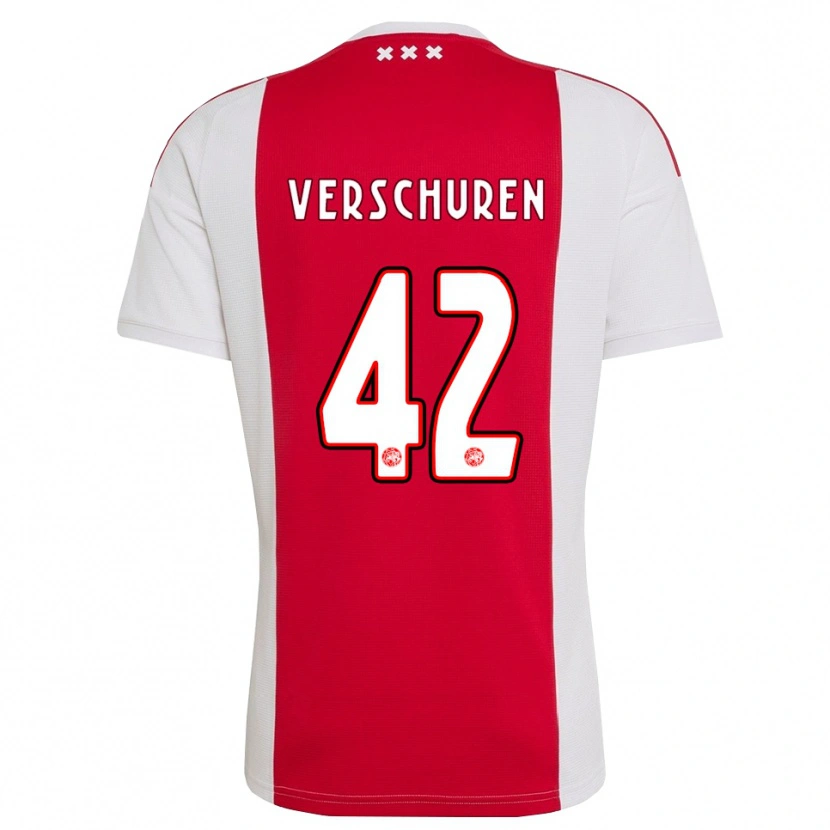 Danxen Dame Nick Verschuren #42 Rød Hvit Gul Hjemmetrøye Drakt Trøye 2026/27 Skjorter T-Skjorte