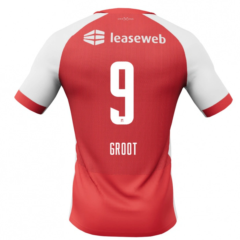 Danxen Dame Gijs Groot #9 Rød Hvit Svart Hjemmetrøye Drakt Trøye 2026/27 Skjorter T-Skjorte