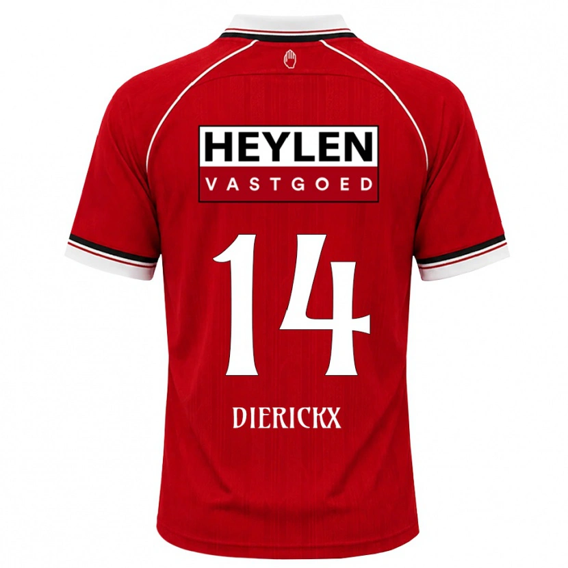 Danxen Dame Xander Dierckx #14 Rød Hvit Svart Hjemmetrøye Drakt Trøye 2026/27 Skjorter T-Skjorte