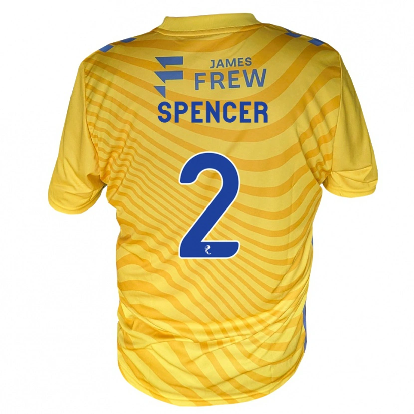 Danxen Dame Joe Spencer #2 Kongeligblå Gul Bortetrøye Drakt Trøye 2026/27 Skjorter T-Skjorte