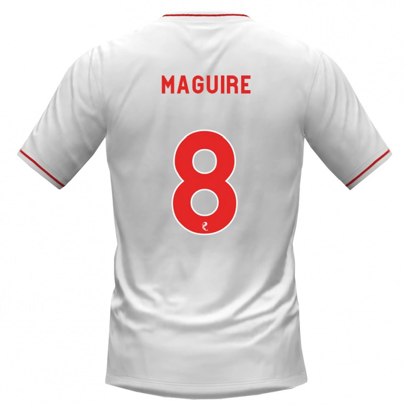 Danxen Dame Ciaran Maguire #8 Hvit Rød Bortetrøye Drakt Trøye 2026/27 Skjorter T-Skjorte
