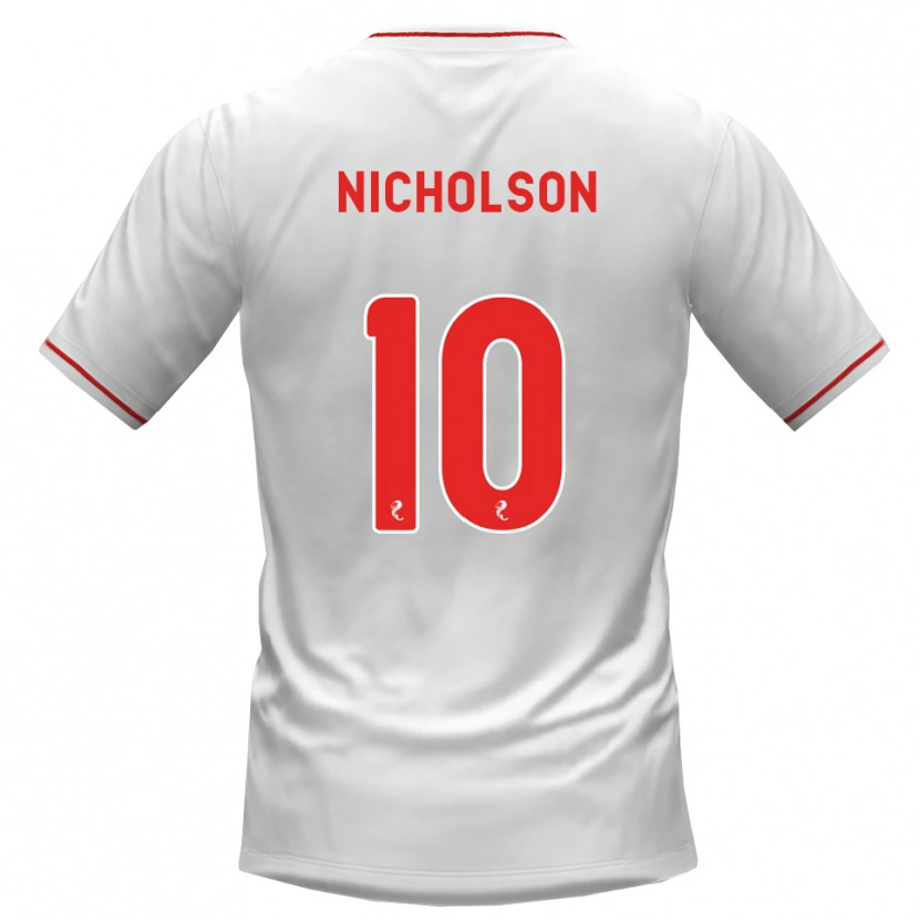Danxen Dame Sam Nicholson #10 Hvit Rød Bortetrøye Drakt Trøye 2026/27 Skjorter T-Skjorte