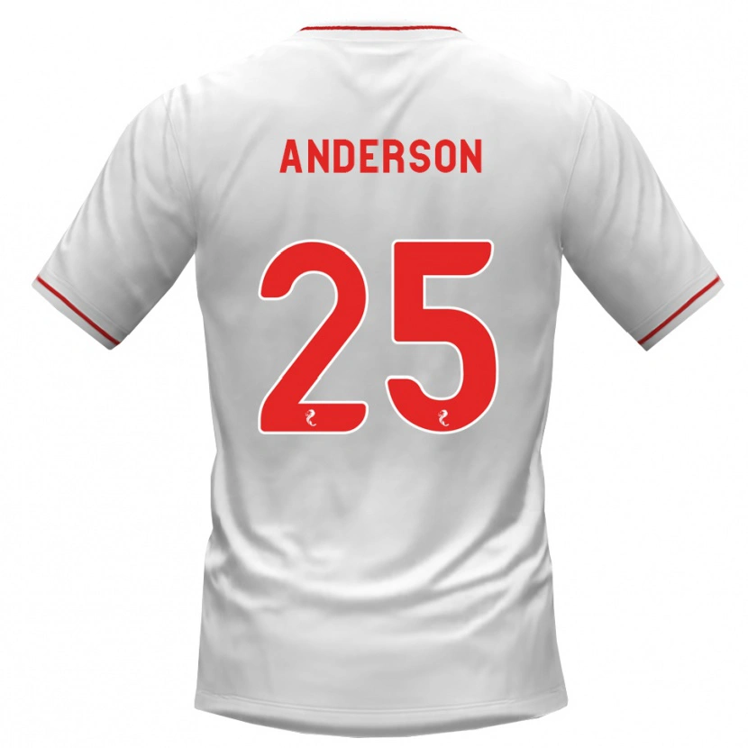 Danxen Dame Bruce Anderson #25 Hvit Rød Bortetrøye Drakt Trøye 2026/27 Skjorter T-Skjorte