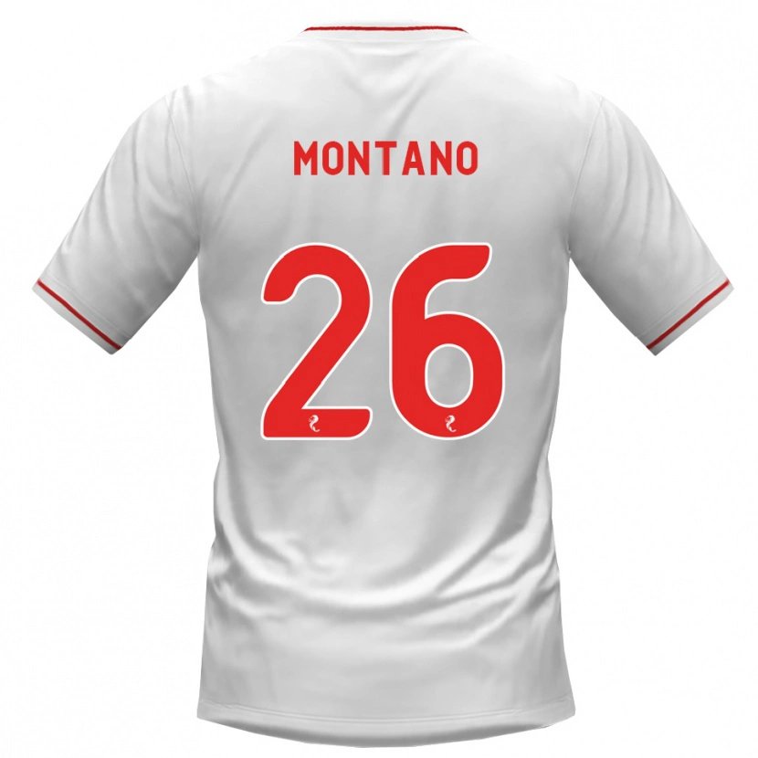 Danxen Dame Cristian Montano #26 Hvit Rød Bortetrøye Drakt Trøye 2026/27 Skjorter T-Skjorte