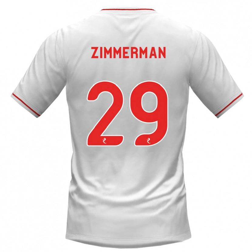 Danxen Dame Joshua Zimmerman #29 Hvit Rød Bortetrøye Drakt Trøye 2026/27 Skjorter T-Skjorte