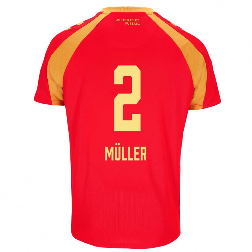 Danxen Dame Ruben Müller #2 Rød Oransje Svart Bortetrøye Drakt Trøye 2026/27 Skjorter T-Skjorte