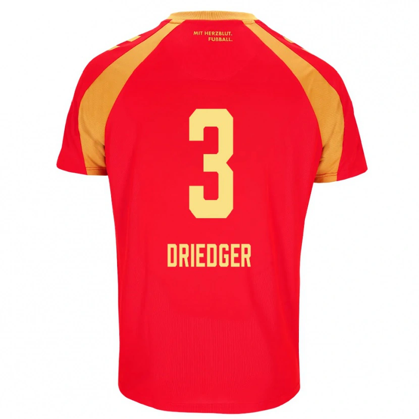 Danxen Dame Julian Driedger #3 Rød Oransje Svart Bortetrøye Drakt Trøye 2026/27 Skjorter T-Skjorte