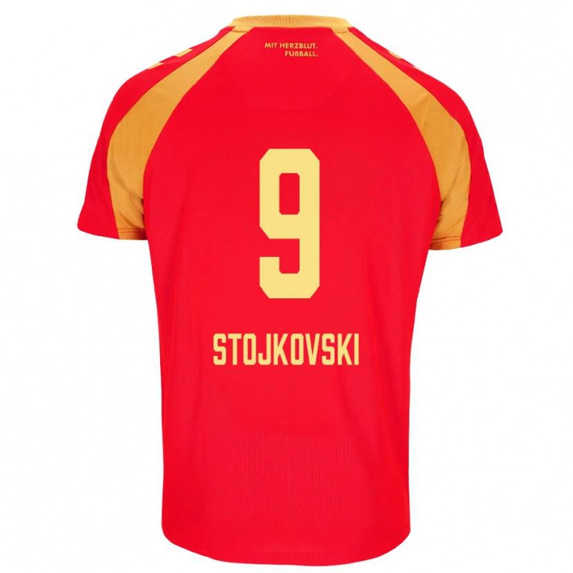 Danxen Dame Jakov Stojkovski #9 Rød Oransje Svart Bortetrøye Drakt Trøye 2026/27 Skjorter T-Skjorte