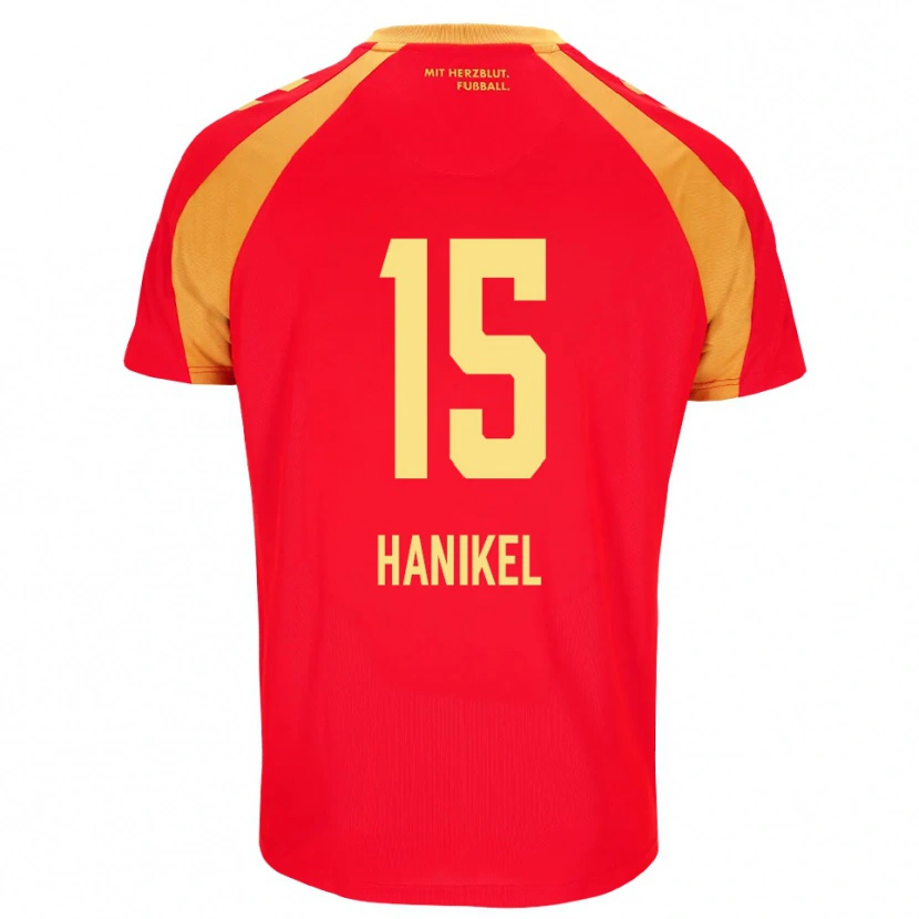 Danxen Dame Maximilian Hanikel #15 Rød Oransje Svart Bortetrøye Drakt Trøye 2026/27 Skjorter T-Skjorte