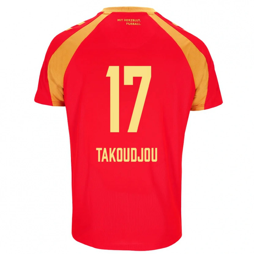 Danxen Dame Alan Takoudjou Somolinos #17 Rød Oransje Svart Bortetrøye Drakt Trøye 2026/27 Skjorter T-Skjorte