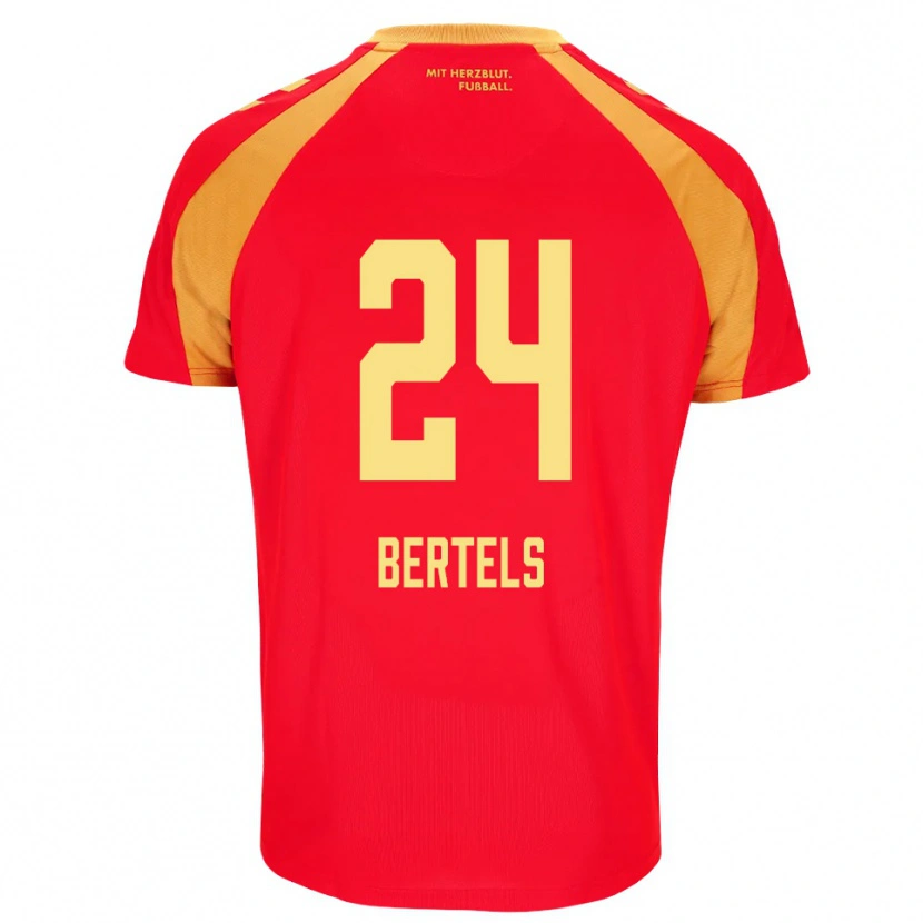 Danxen Dame Felix Bertels #24 Rød Oransje Svart Bortetrøye Drakt Trøye 2026/27 Skjorter T-Skjorte