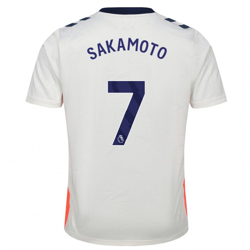 Danxen Dame Tatsuhiro Sakamoto #7 Hvit Oransje Kongeblå Bortetrøye Drakt Trøye 2026/27 Skjorter T-Skjorte