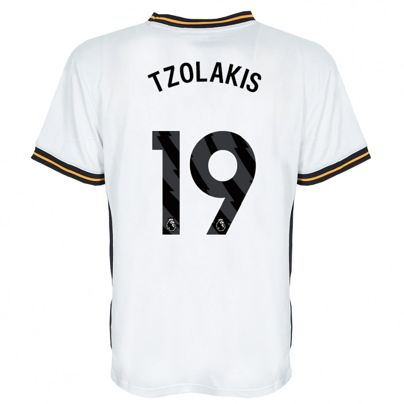 Danxen Dame Konstantinos Tzolakis #19 Hvit Oransje Svart Bortetrøye Drakt Trøye 2026/27 Skjorter T-Skjorte