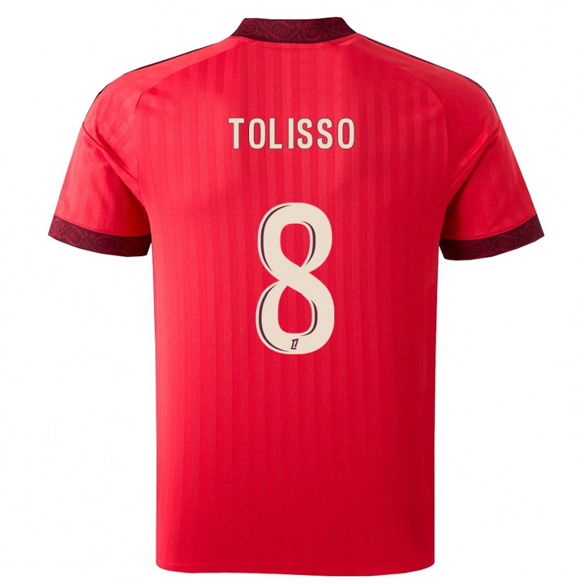 Danxen Dame Corentin Tolisso #8 Burgunder Rød Hvit Bortetrøye Drakt Trøye 2026/27 Skjorter T-Skjorte
