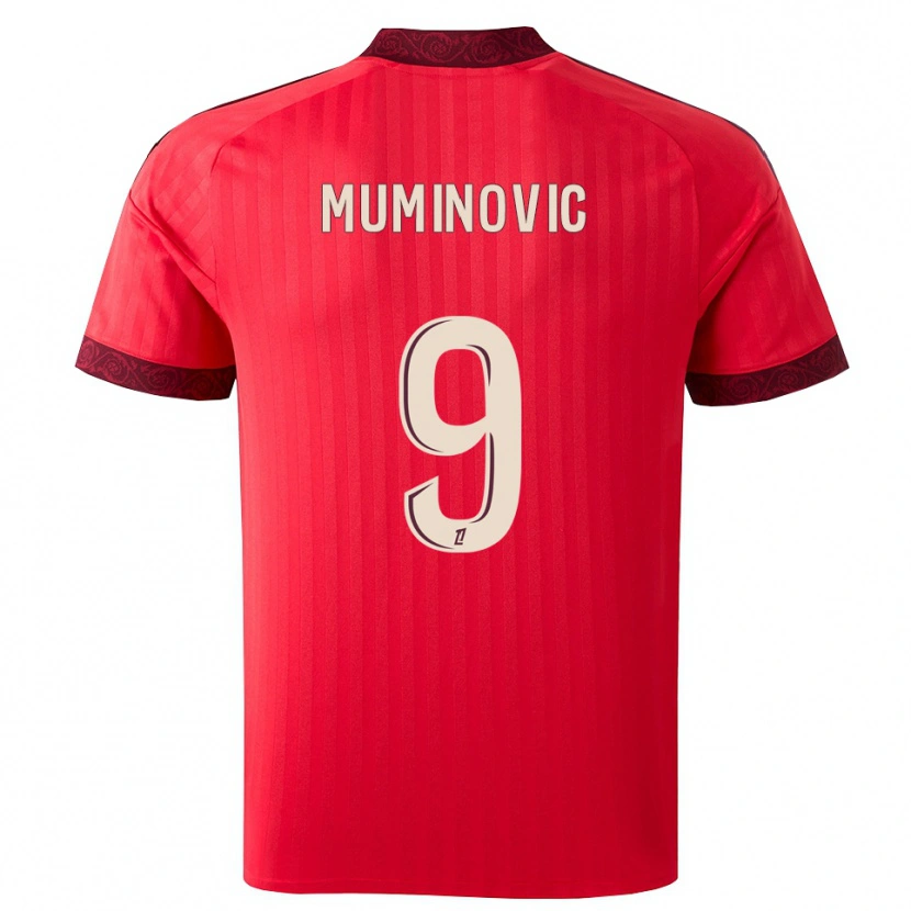 Danxen Dame Ajdin Muminovic #9 Burgunder Rød Hvit Bortetrøye Drakt Trøye 2026/27 Skjorter T-Skjorte