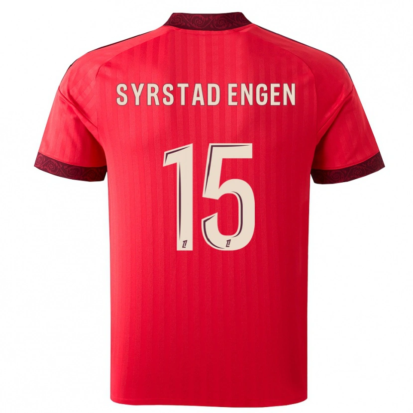 Danxen Dame Ingrid Syrstad Engen #15 Burgunder Rød Hvit Bortetrøye Drakt Trøye 2026/27 Skjorter T-Skjorte