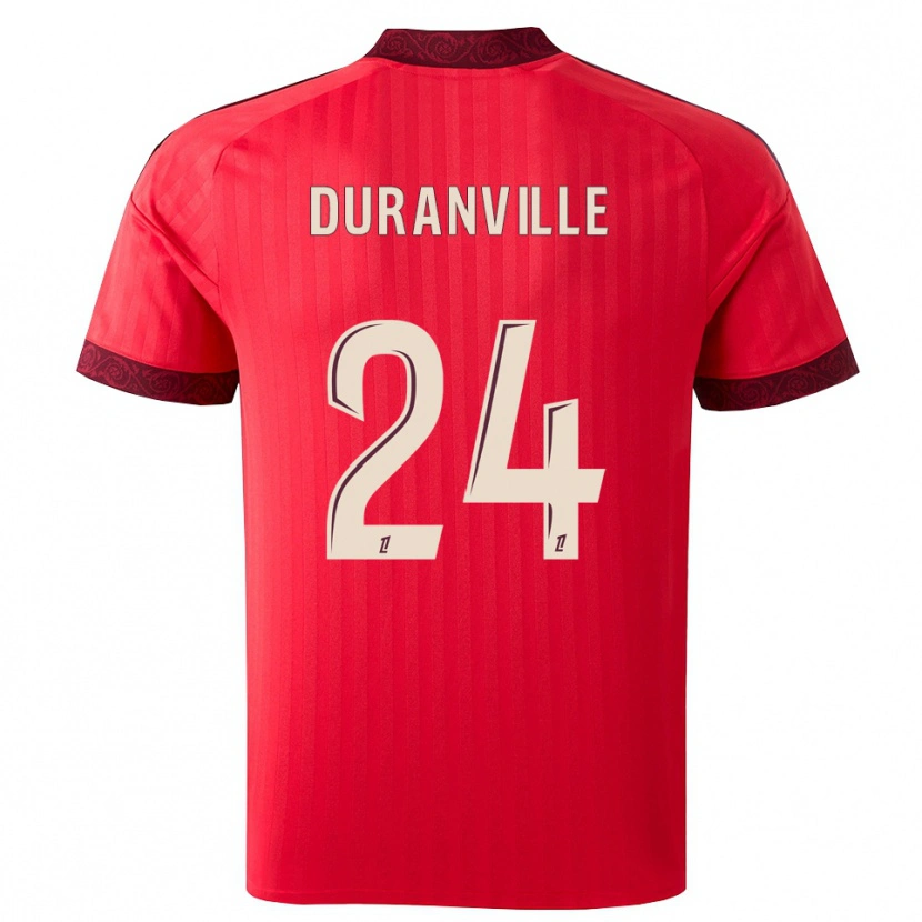 Danxen Dame Julien Duranville #24 Burgunder Rød Hvit Bortetrøye Drakt Trøye 2026/27 Skjorter T-Skjorte