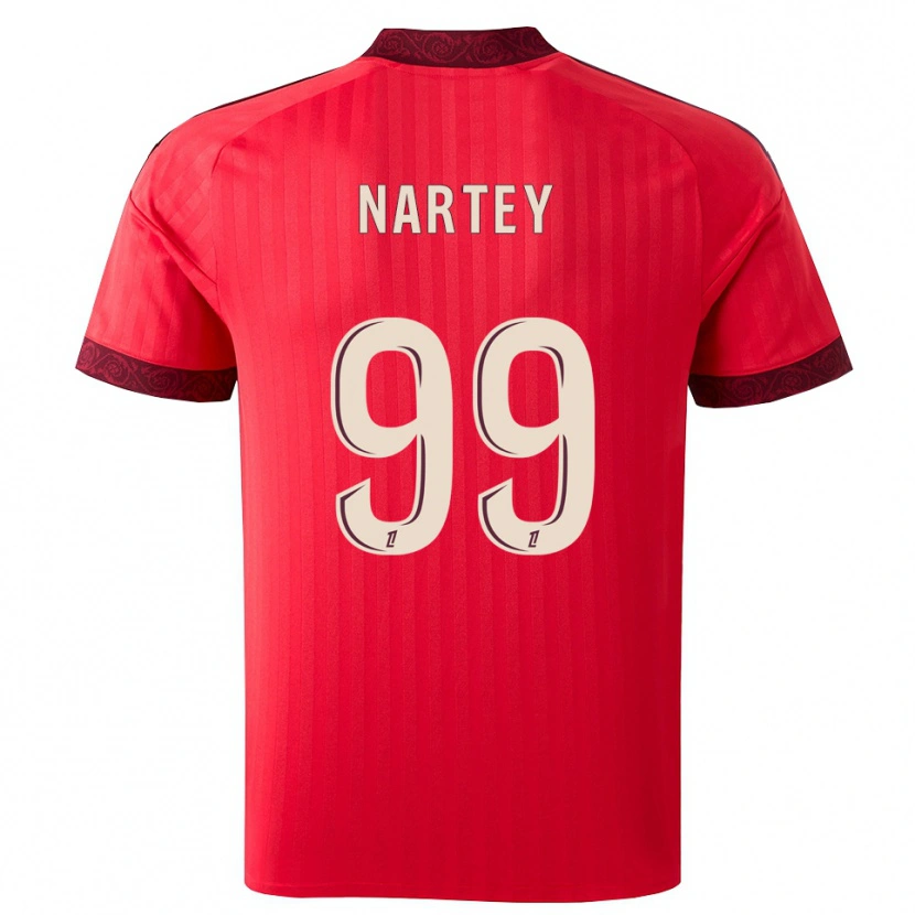 Danxen Dame Noah Nartey #99 Burgunder Rød Hvit Bortetrøye Drakt Trøye 2026/27 Skjorter T-Skjorte